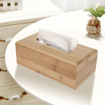 

Bamboo Tissue Box for Home Office Desktop