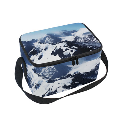 

ALAZA Lunch Box Mountain Landscape Snow Insulated Lunch Bag Large Cooler Tote Bagfor Men Women