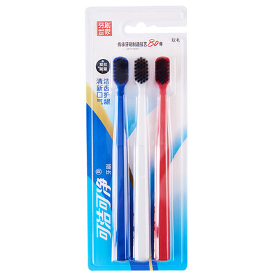 

Cleanable clean toothbrush slim nano soft rubber bristles 3 sticks