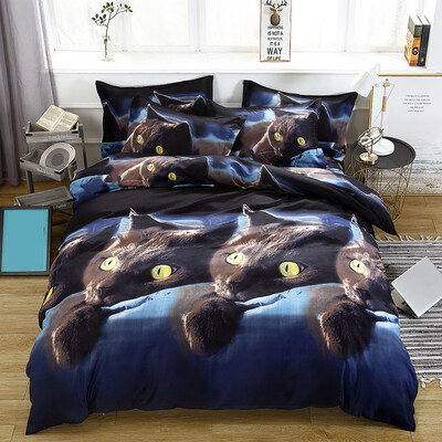 

4pcsset 3D Cat Printed Pattern Duvet Cover2 23 meters & Bed Sheet23 23 meters & 2PCS Pillowcase480 740mm Bedding S