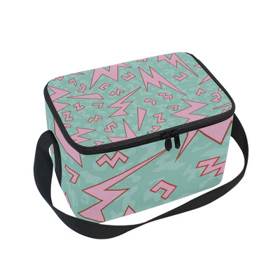 

ALAZA Insulated Lunch Box Pink Flash Lunch Bag for Men Women Portable Tote Bag Cooler Bag