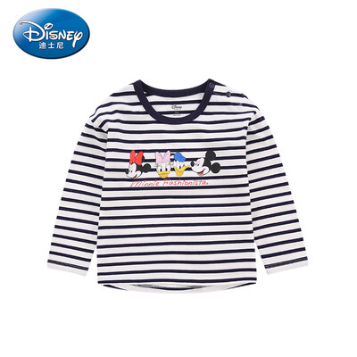 

Disney Disney self-employed childrens clothing girls childrens fashion knit long-sleeved T-shirt top 2019 spring&summer new DA9169D3E02 white navy blue strip 100