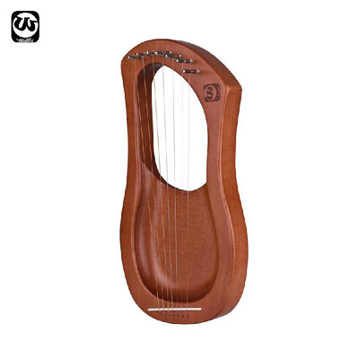 

Waltert 7-String Wooden Lyre Harp Metal Strings Birch Solid Wood String Instrument with Carry Bag WH06
