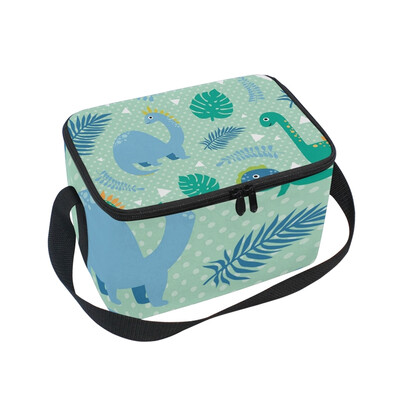 

ALAZA Jungle And Dinosaurs Lunch Box Insulated Lunch Bag Large Cooler Tote Bagfor Men Women