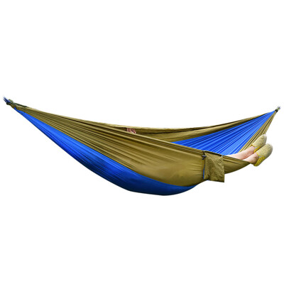 

2 Person Hammock Assorted Color Portable Parachute Nylon Fabric for Indoor Outdoor Use