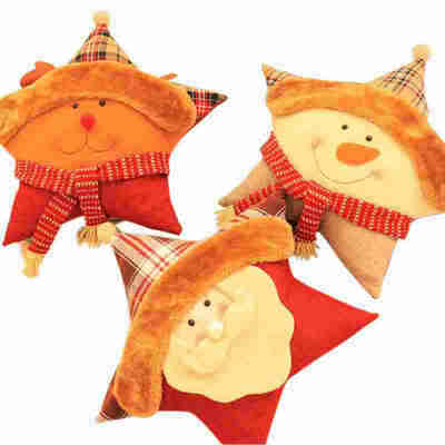 

UpperX New Christmas Decors Childrens Fabric Pillow Five-Pointed Star Sofa Pillow Gift Random