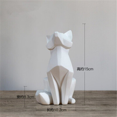 

white resin Fox home decor crafts ornament modern minimalist room decorations aniaml figurines birthday wedding decorations gift