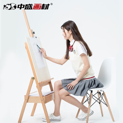 

Zhongsheng painting material transon wooden easel multi-functional bracket portable art sketch oil painting sketch painting drawer storage adult beginner wood drawing board shelf