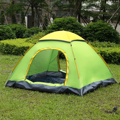 

Outdoor Water Resistant large tent Quick open Automatic Instant Setup Two Doors 3 - 4 Person Camping Tent for Beach Travel Canopy