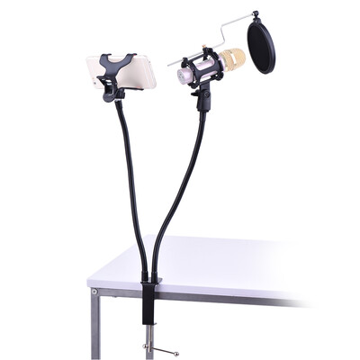 

Professional Phone Microphone Mount Stand Bracket Supporter Holder Kit 360 Degree Angle Adjustment for MV Studio Recording Singing
