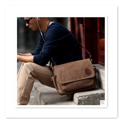 

2018 new fashion retro mens canvas handbag high quality shoulder bag large size Messenger bag large capacity bag