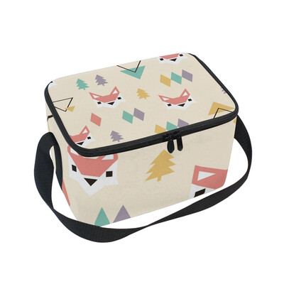 

ALAZA Insulated Lunch Box Triangle Foxes Lunch Bag for Men Women Portable Tote Bag Cooler Bag