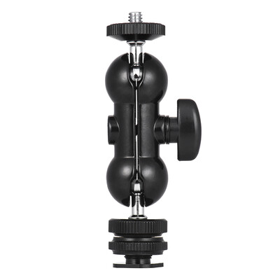 

Multi-Function Double Ballhead Bracket Magic Arm Ballhead with Cold Shoe Mount 14" Screw for Monitor LED Video Light