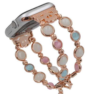 

Luminous agate strap For Apple watch band 44mm 40mm iwatch series 4 3 2 1 42mm 38mm Woman pearl wrist band bracelet belt