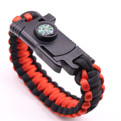 

Adjustable Paracord Survival Bracelet Gear 500LB Outdoor Hiking Travelling