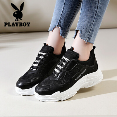 

Playboy PLAYBOY fashion sports casual breathable Korean version of the wild air cushion running shoes 1118 black 38