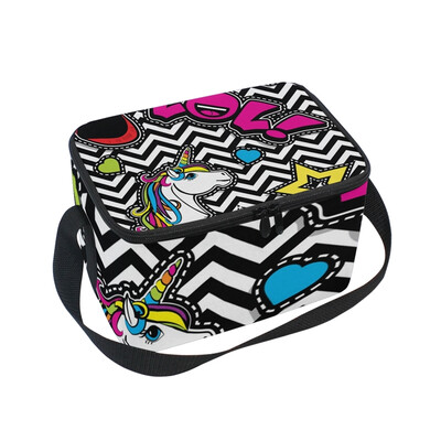 

Lunch Box Insulated Lunch Bag Large Cooler Fashion Art Unicorn Tote Bagfor Kids Men Women