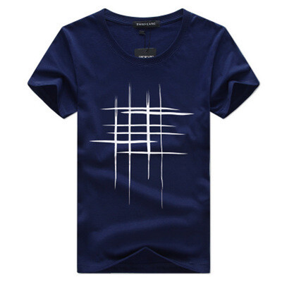 

2019 Simple creative design line cross Print cotton T Shirts Mens New Arrival Summer Style Short Sleeve Men t-shirt
