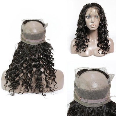 

360 Lace Frontal Closure Loose Wave Human hair medium brown Swiss lace