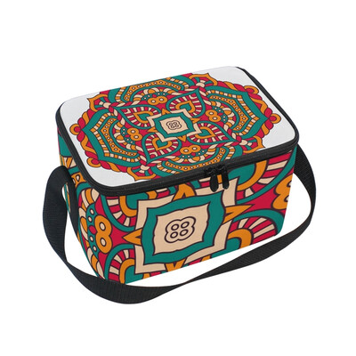 

ALAZA Lunch Box Insulated Retro Pattern Lunch Bag Large Cooler Tote Bag for Men Women