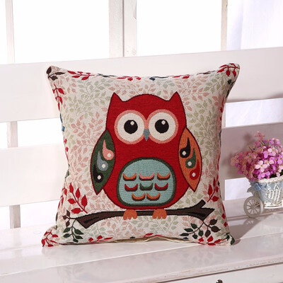 

bveteeOwl Cotton Cushion Covers Sofa Cushion Cases Cotton Linen Cushion Decorative Pillows Pillow Cover CoussinNo Inner