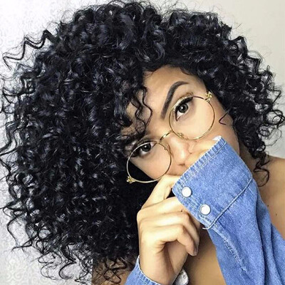 

Afro Kinky Curly Human Hair Lace Front Wig For Black Women 8AGlueless Brazilian Virgin Short Lace Front Human Hair Curly Wig Pluck