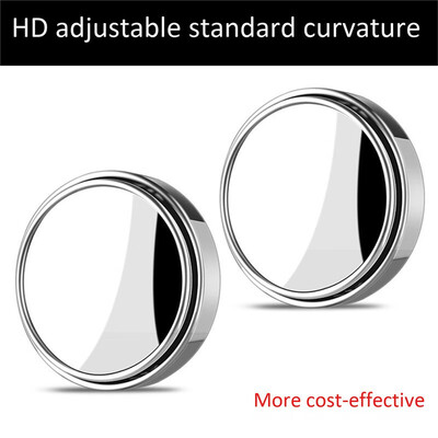 

2Pcs Car Wide Angle Round Convex Mirror Car Vehicle Side Blind Spot Mirror Wide Rear View Mirror Small Round Mirror