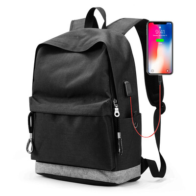 

HAUTTON backpack mens bag multi-function charging backpack fashion casual computer trend student bag travel bag bag 918410DB127 black