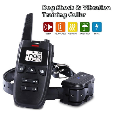 

Dog Static Shock Collar Training Vibration Collar Waterproof Shock&Vibration 300 Meters Rechargeabe Shock Collar Levels 1-100