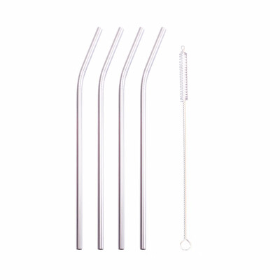 

STRUST 4PCSSET 6x215MM Reusable Drinking Straw 304 Stainless Steel Food Grade Straw with Cleaner Brush Bar Accessory