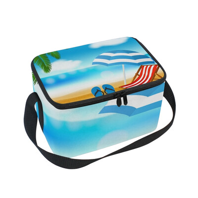 

ALAZA Lunch Box Insulated Summer Elements 2 Lunch Bag Large Cooler Tote Bagfor Men Women