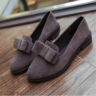 

Women Comfortable Retro Flats Shoes Pointed Toe Bowknot