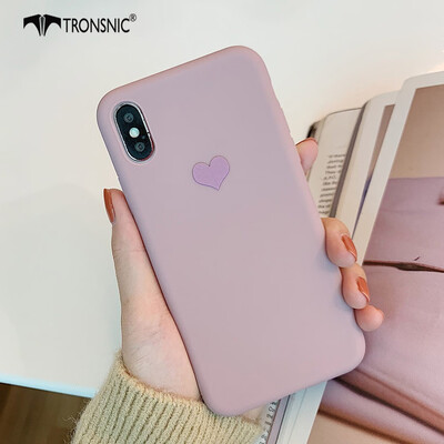 

TRONSNIC Love Heart Phone Case for iPhone XR Luxury Matte Pink Yellow Case Purple Silicone Cover
