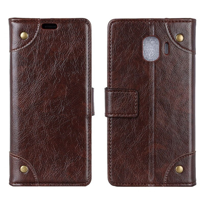 

MOONCASE Samsung Galaxy J2 Core Copper Buckle Napa Leather Case - Coffee