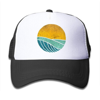 

NVJUI JUFOPL Vintage Sea Wave On Tides Toddler Cool Snapback Hats Solid Colors Great for Kids