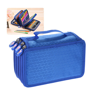

Multifunctional Large Capacity Painting Cosmetic Pencil Pen Brush Bag Case Box 4 Layer Zipper 72 Holders with Carrying Handle