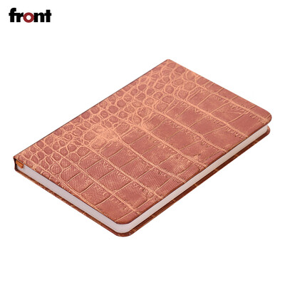 

front Portable A6 Writing Notebook with Alligator Pattern Hard Cover Ruled Paper Travel Journal Diary Daily Notepad for Business M