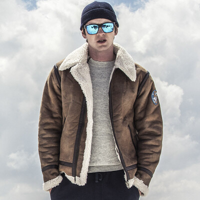 

AK Mens AKSERIES Light Vintage "B-6" Composite Fur One-piece Lamb Short Jacket 1804255 Brown L