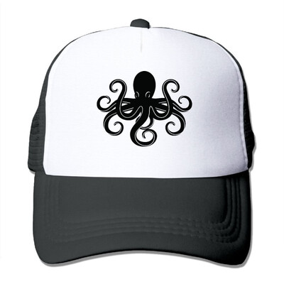 

SHINENGST Black Mysterious Octopus Mesh Trucker CapsHats Adjustable For Unisex Black