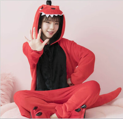 

Winter Kigurumi For WomenMen Warm Flannel Adult Homewear Loungewear Sleep Couple Animal Pajamas Halloween Cosplay