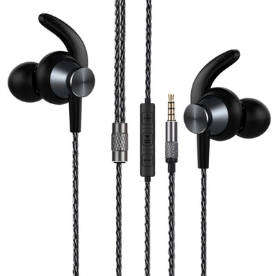 

M5 Phone PC Earphones In Ear Stereo Headset with Microphone Wired Earbuds Volume Control 35mm Jack Earplug Metal Headphone