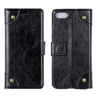 

MOONCASE Apple iPhone 78 Copper Buckle Napa Leather Case - Black