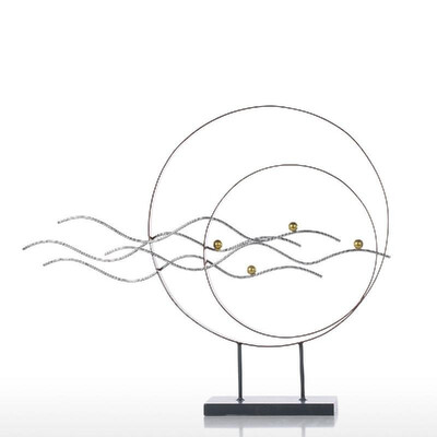 

Maple Leaf Ornament Iron Sculpture Abstract Sculpture Modern Sculpture Iron Circle Home Decor Modern&Concise Artwork