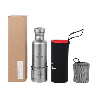 

300ml titanium cup with 750ml titanium water bottle