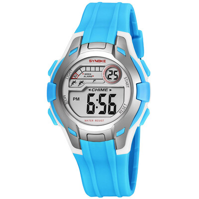 

SYNOKE Sport Children Wrist Watches LED Digital Stopwatch Alarm Luminous Water Resistant Girl Boy Watch