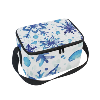 

ALAZA Lunch Box Insulated Lunch Bag Large Cooler Snowflake Seamless Pattern Tote Bag