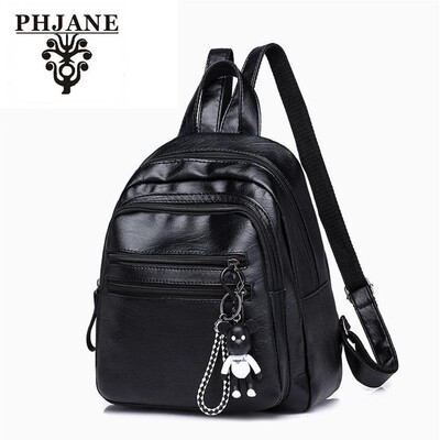 

PHJANE PU Leather Trend Backpack 2018 Fashion Female Backpacks Rucksack