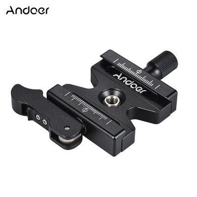 

Andoer CL-50LS Aluminum Alloy Quick Release Clamp with Adjustable Lever Knob-Type 14" & 38" Screw Hole Compatible for Arca Swiss