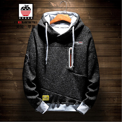 

American Apple AEMAPE Sweater Mens 2018 Autumn New Trend Korean Hoodie Sweater Mens Shirt T-Shirt YPY1806 Black 3XL