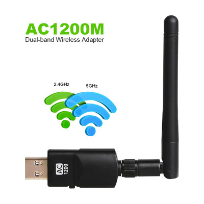 

1200Mbps Wireless WIFI Adapter USB30 Dual Band 80211acbgn AC Antenna Gigabit WiFi Superspeed Card for Laptop Desktop Computer